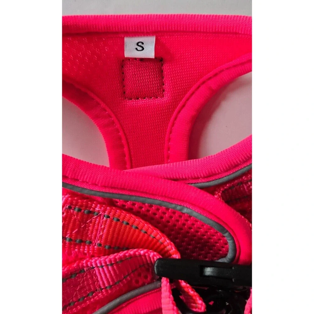 Bella & Pal Dog Step-in Harness Leash Set Small Hot Pink OxyMesh Hook Loop Puppy